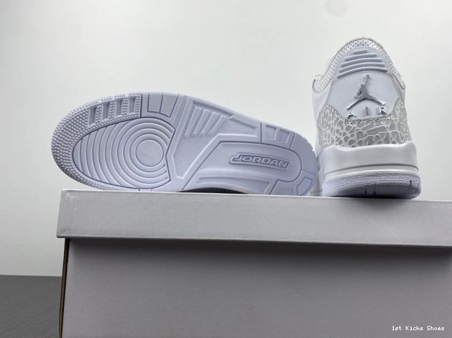 1st Kicks Shoes 3 Air 'Triple 429487-111 Jordan White' PS Retro 0820
